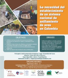 Curso | La necesidad del establecimiento de un sistema nacional de anillamiento de aves en Colombia